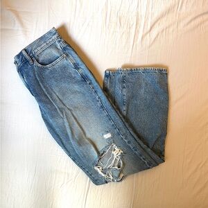 PacSun high-waisted ripped straight leg boyfriend jeans